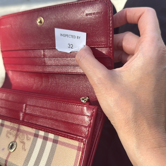 Burberry check red leather continental wallet - Picture 14 of 14
